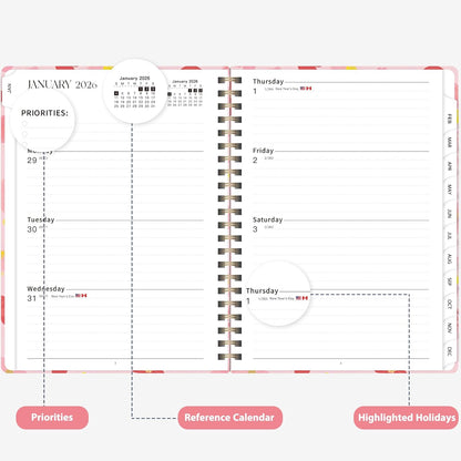 Planner 2026-2027, Weekly and Monthly Academic Year Calendar Planner, July 2026 - June 2027, Daily Agenda Book for Office School Supplies, A5(6.3'' x 8.5'')