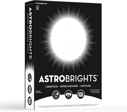 Astrobrights® Card Stock, Stardust White, Letter (8.5" x 11"), 65 Lb, Pack Of 250