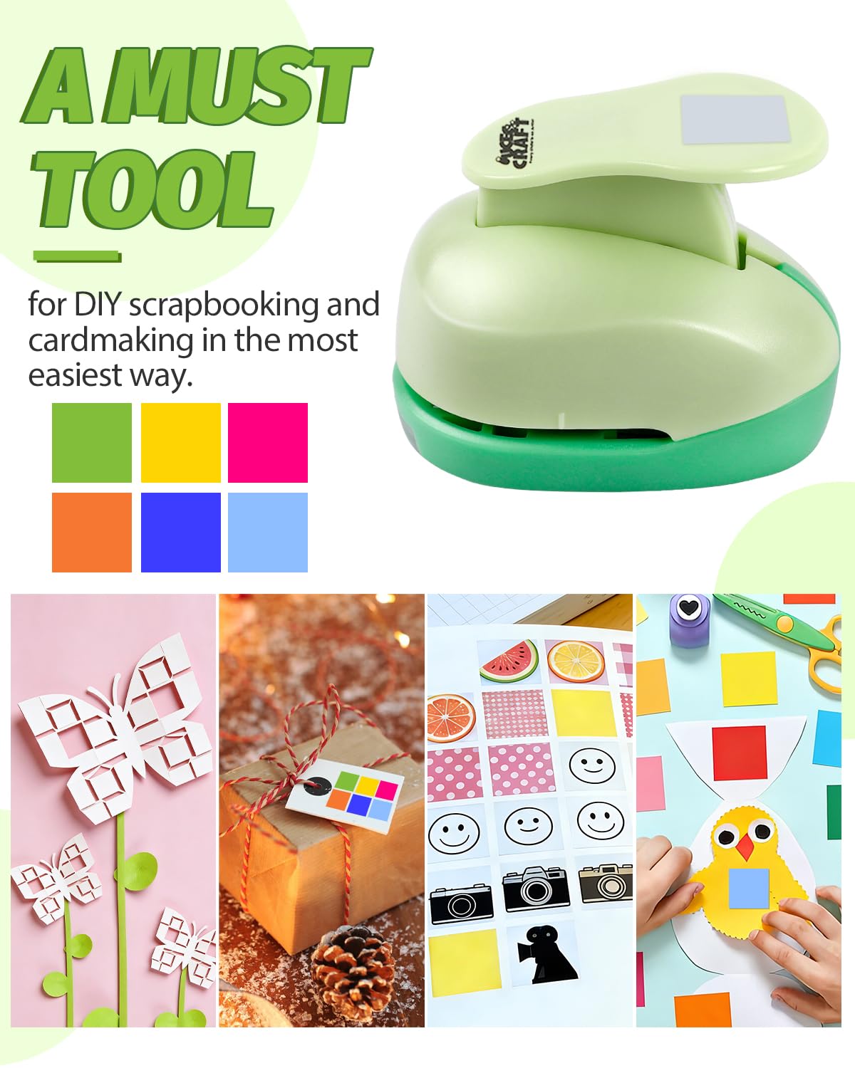 UCEC 2 Inch Circle Punch, Paper Punch, 2 Inch Hole Punch, Circle Hole Punch Cutters for Paper Crafts DIY Handmade Crafting Scrapbook Tools Cards Arts Fun Projects