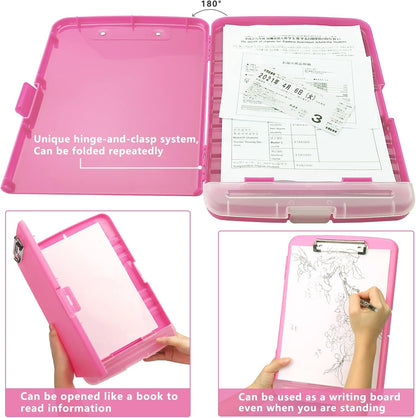 SFLHHDM Purple Clipboard, Clip Boards 8.5x11, Teacher Clipboards with Storage, Plastic Clipboard with Pen Holder, Clipboards Storage for Women Teachers Work, School & Office Supplies