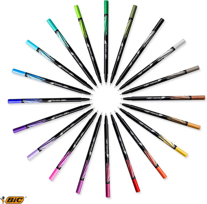 Bic Intensity 0.4 mm Fine Point Writing Felt Tip Pens (Pack of 12) 12 Black