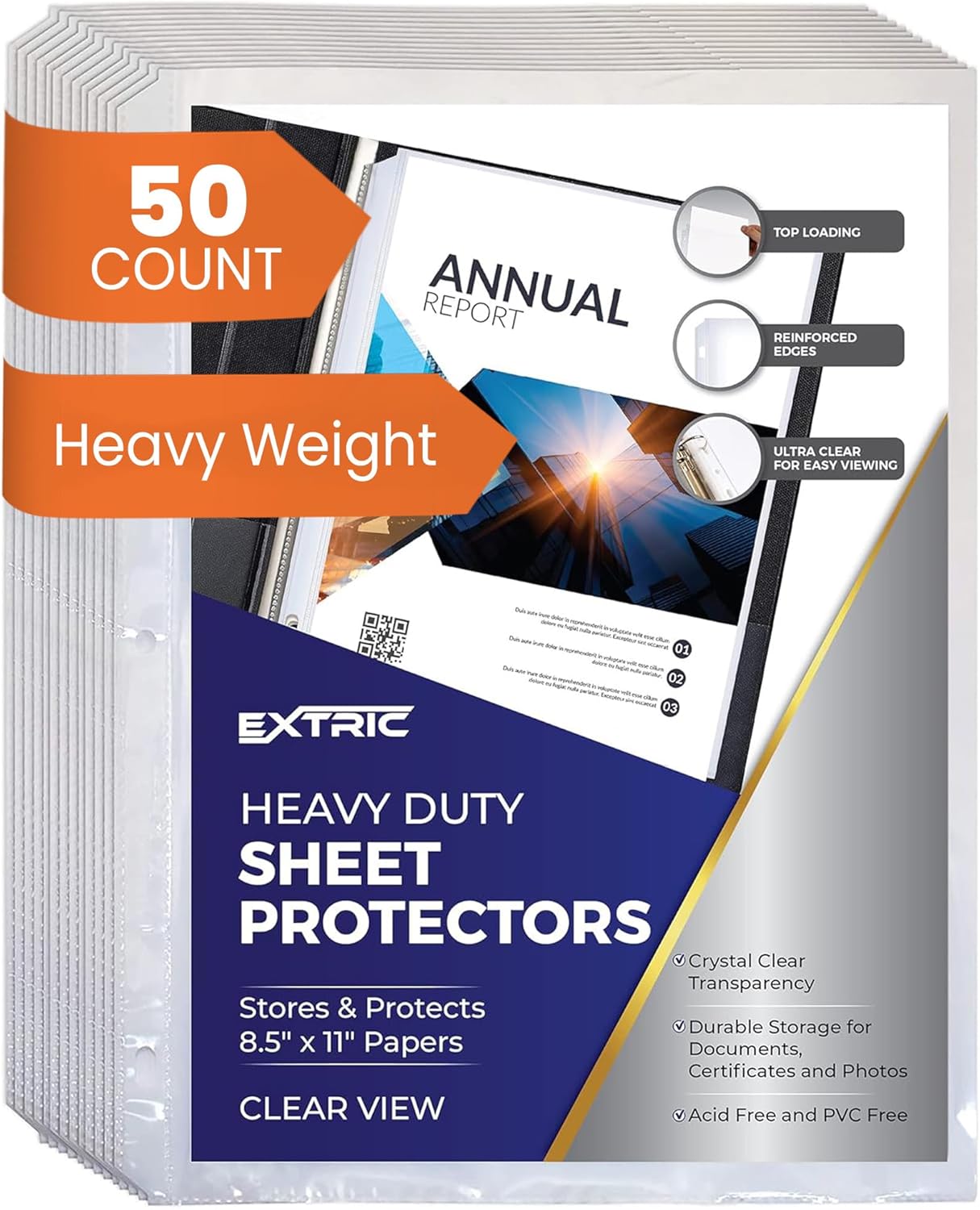 Sheet Protectors, 200 Count Clear Page Protectors for 3 Ring Binder, Top Loading Plastic Sleeves 8.5 x 11 inch