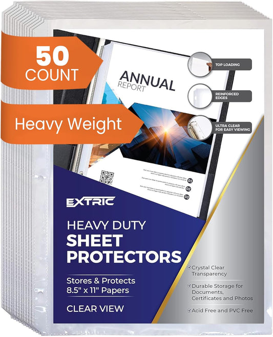 Sheet Protectors, 200 Count Clear Page Protectors for 3 Ring Binder, Top Loading Plastic Sleeves 8.5 x 11 inch