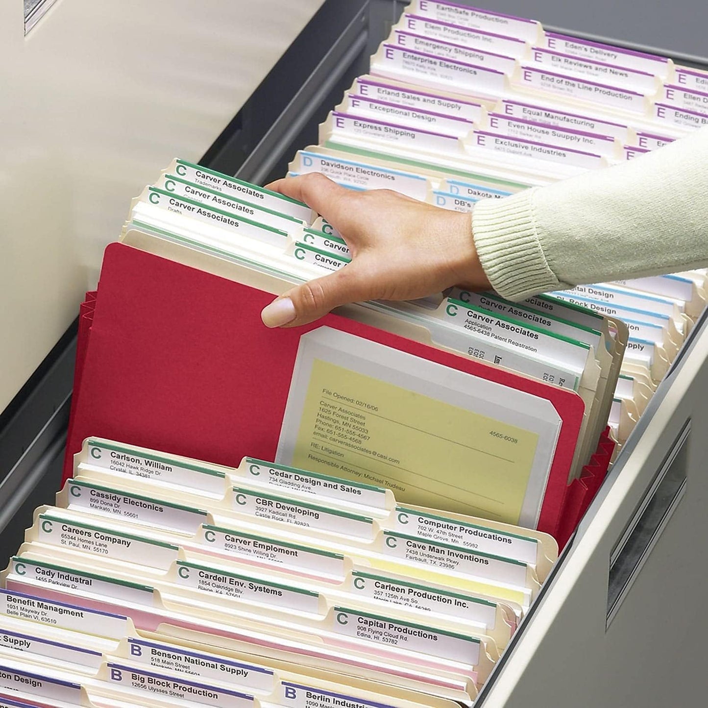 Smead File Pocket, Straight-Cut Tab, 1-3/4" Expansion, Letter Size, Redrope, 25 per Box (73214)