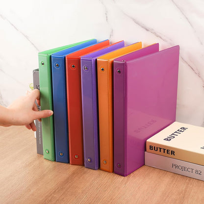 3 Ring Binder - 6 Pack, 1 Inch Binder with 2 Interior Pockets & Clear View Overlay, Large Capacity, Round Ring Binders for Office Supplies, School & Home (6 Colors)