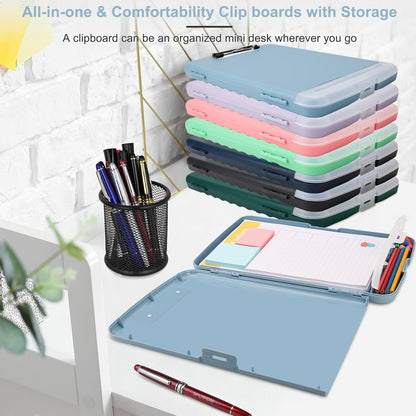 SFLHHDM Purple Clipboard, Clip Boards 8.5x11, Teacher Clipboards with Storage, Plastic Clipboard with Pen Holder, Clipboards Storage for Women Teachers Work, School & Office Supplies
