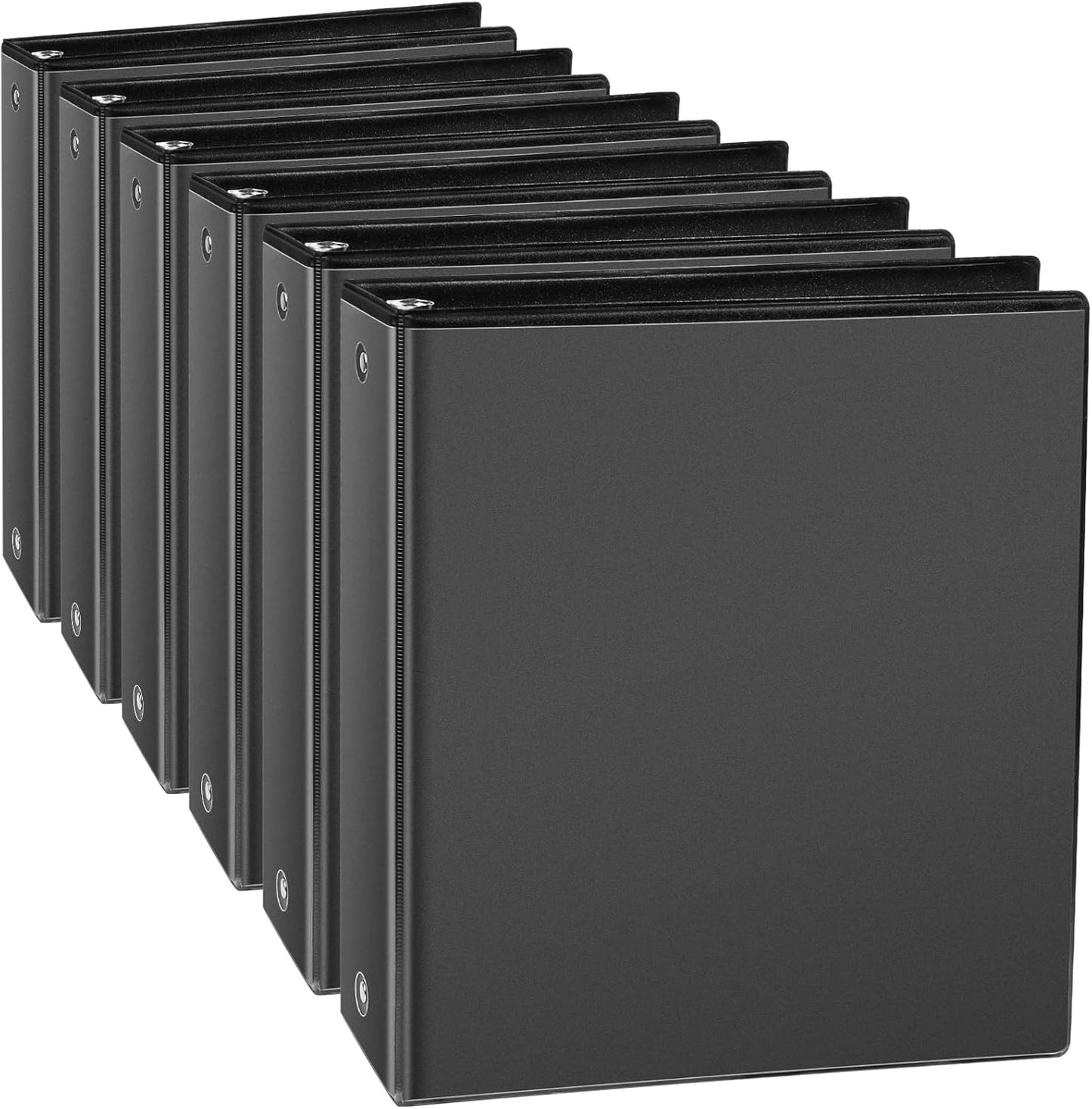 CIXILDTS 0.5-inch Round Ring Binder, Durable 1/2" 3 Ring Binder Fit Letter Size Paper, Presentation View Binders, White,12-Pack