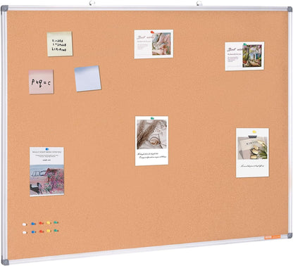 VEVOR 24 x 36 Cork Board, Large Bulletin Board with Black MDF Frame, Wall Mounted Pin Board for Office, School and Home Decor, Hanging Message Board for Pictures and Notes, 10 Push Pins Included