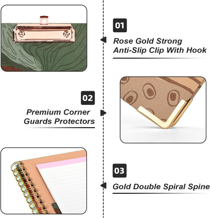 Clipboard with Storage Cute Clipboards Folder with 10 Pockets and Refillable Lined Notepad for Paper Size 8.5" x 11" for Teacher School Office EYROZILL - Road, CLBT4322TPS710PLX