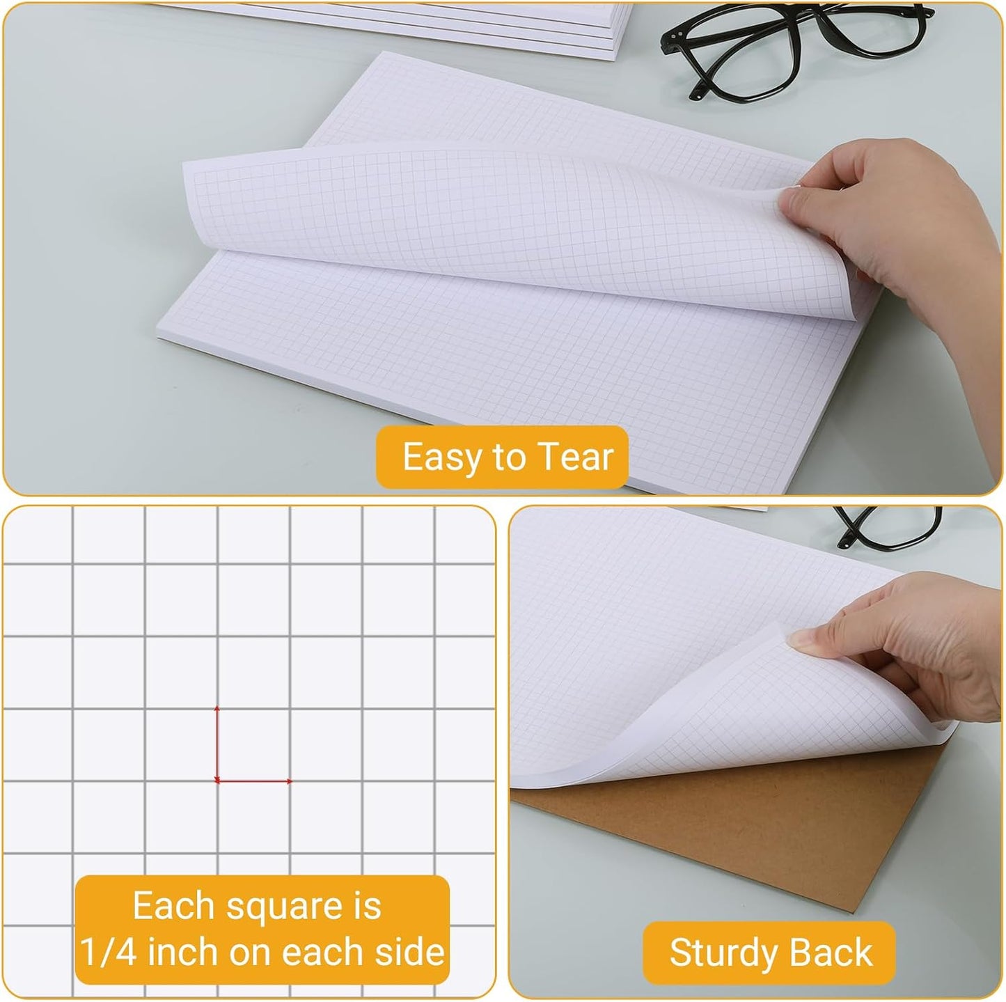 zmybcpack 6 Pack Blank White Memo Pads 8.5X11 Inch Unlined Note Pad Scratch Pads for Office, School, and Home Use (Each Pad 50 Sheets)