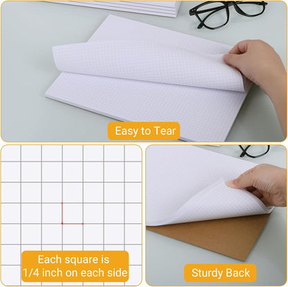 zmybcpack 6 Pack Blank White Memo Pads 8.5X11 Inch Unlined Note Pad Scratch Pads for Office, School, and Home Use (Each Pad 50 Sheets)