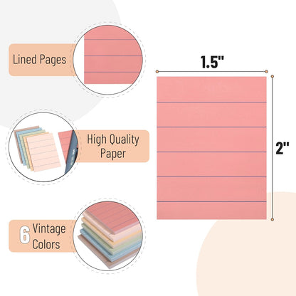 Mr. Pen- Lined Sticky Notes, 3" x 3", 12 Pads, 60 Sheets/Pad, Morandi Color, Bulk Sticky Notes with Lines, Ruled Post Stickies, Memo Pads, Self-Stick Note Pad for Office, School, Home, Study