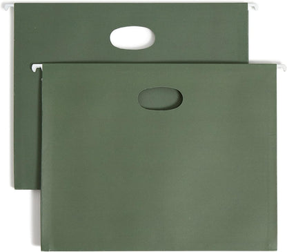 Smead Hanging File Pocket with Full-Height Gusset, 3-1/2" Expansion, Letter Size, Standard Green, 10 per Box (64220)