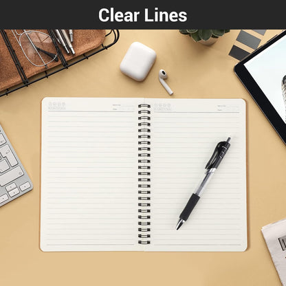 EUSOAR Spiral Notebook, A5 12packs 5.5"X8.3" 120 Pages Lined Travel Writing Notebooks Journal, Memo Notepad Sketchbook, Students College Office Business Subject Diary Ruled Book Journal-Black Cover