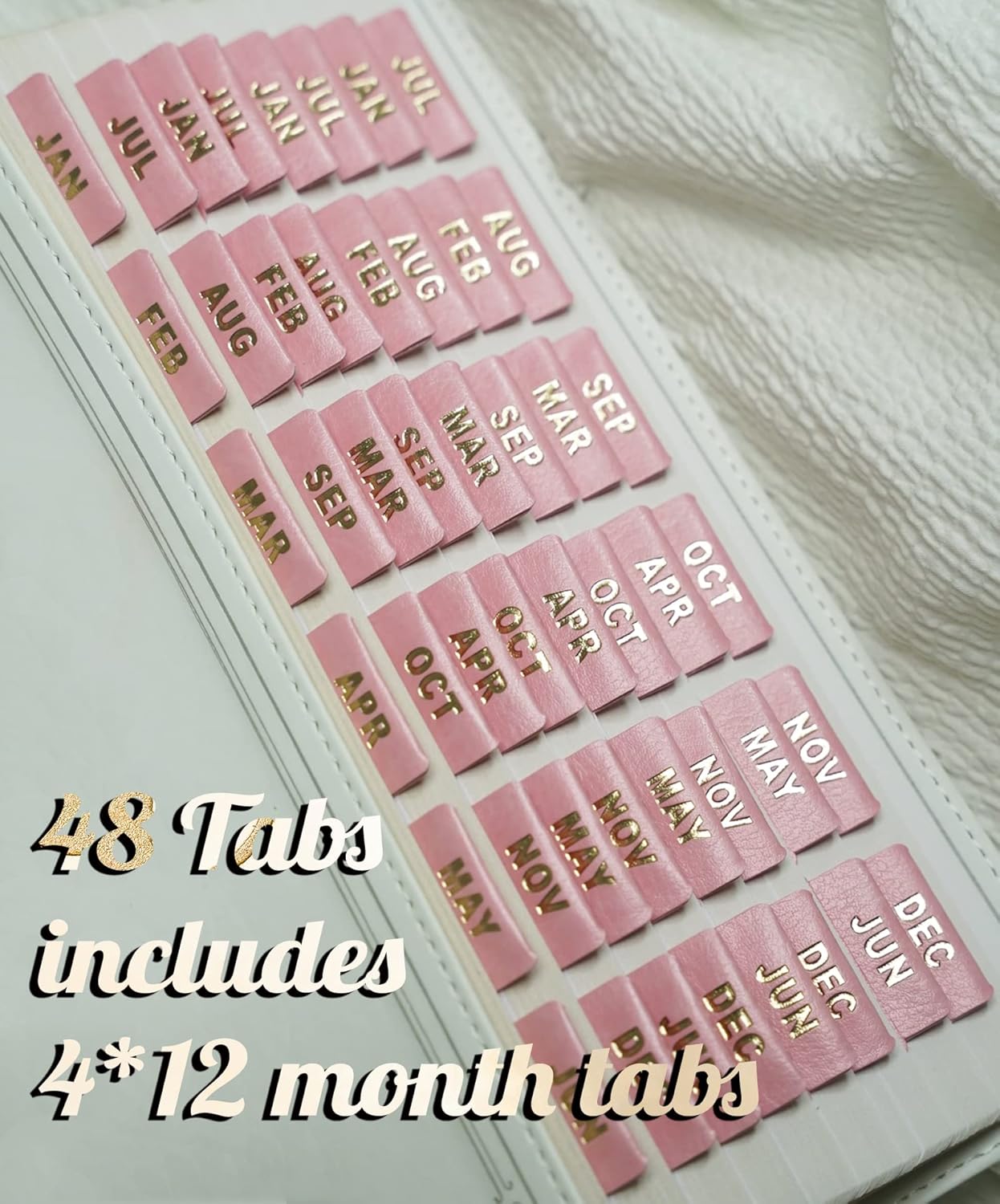 UPAFEXXI-Laminated Planner Monthly Tabs(72 Stickers in Total,24 month,24 Subject,24 Blank) Calendar Monthly Label Stickers for Planners, Subject Label Adhesive Tabs for Folders, Pages(Floral)