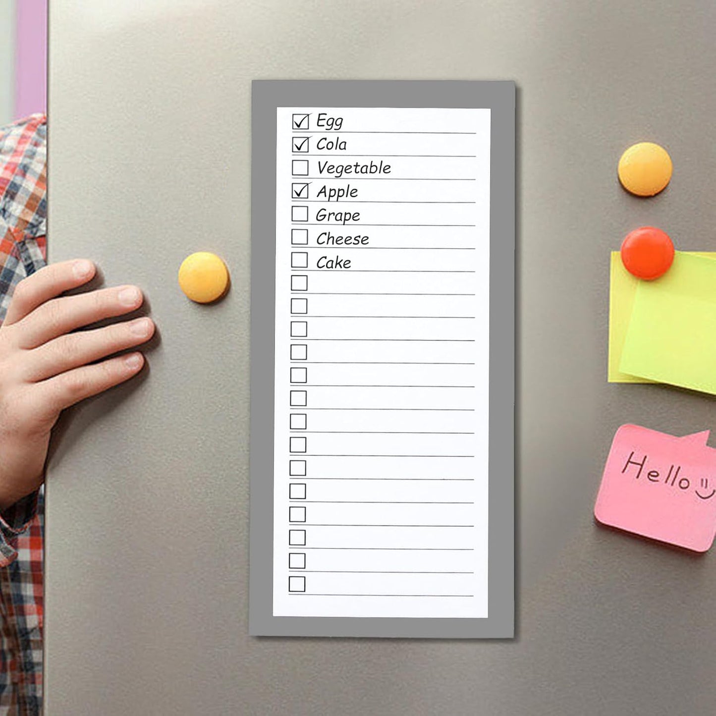 FLIPPED 4 Pack Magnetic Notepads for Refrigerator, Notepad Grocery List Large Magnet Pad for Fridge,Full Magnet Back Design Magnetic Memo Pads for Grocery List, Shopping List, to-Do List(200 Sheets)
