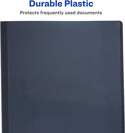 Avery Lay Flat Report Cover with 3 Plastic Fasteners, Clear Front Window, Holds up to 50 Sheets, 1 Gray Cover (47781)