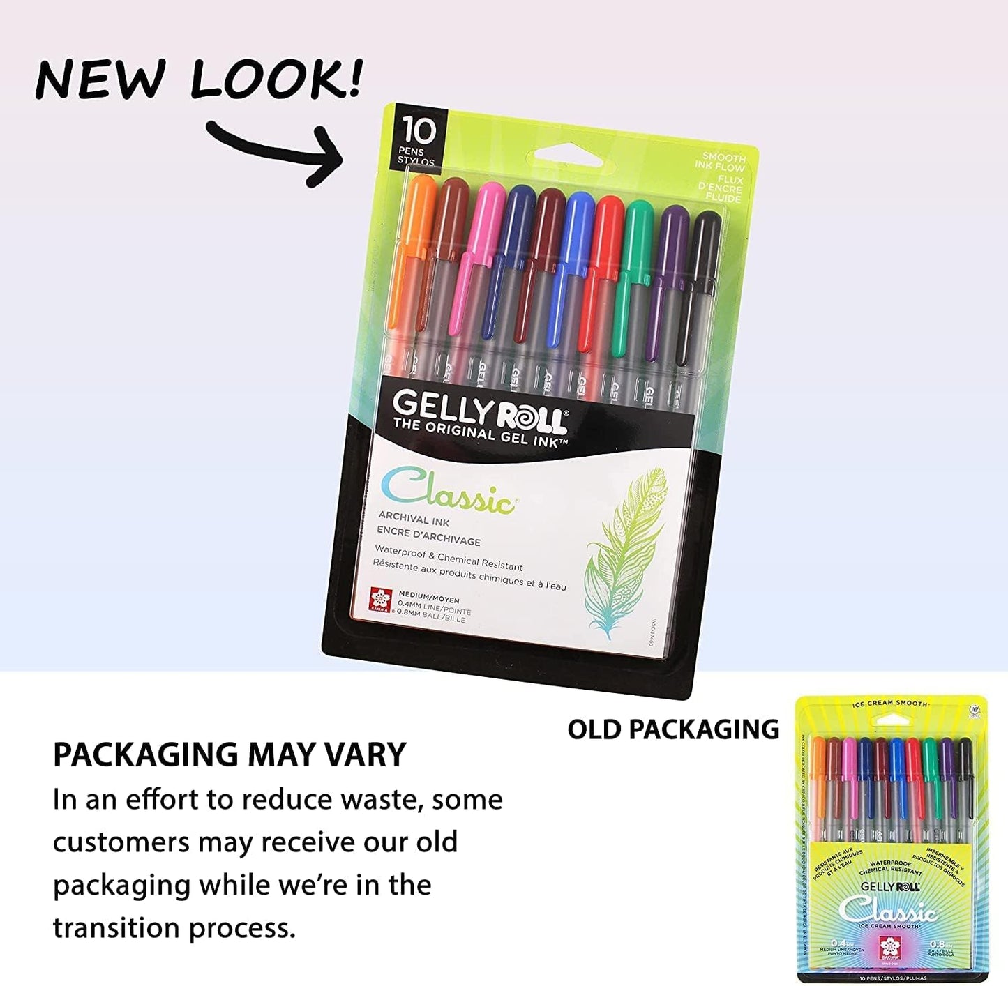 SAKURA Gelly Roll Classic, Medium Pt, Multicolor, 10 PK 37460