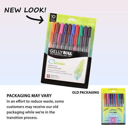 SAKURA Gelly Roll Classic, Medium Pt, Multicolor, 10 PK 37460