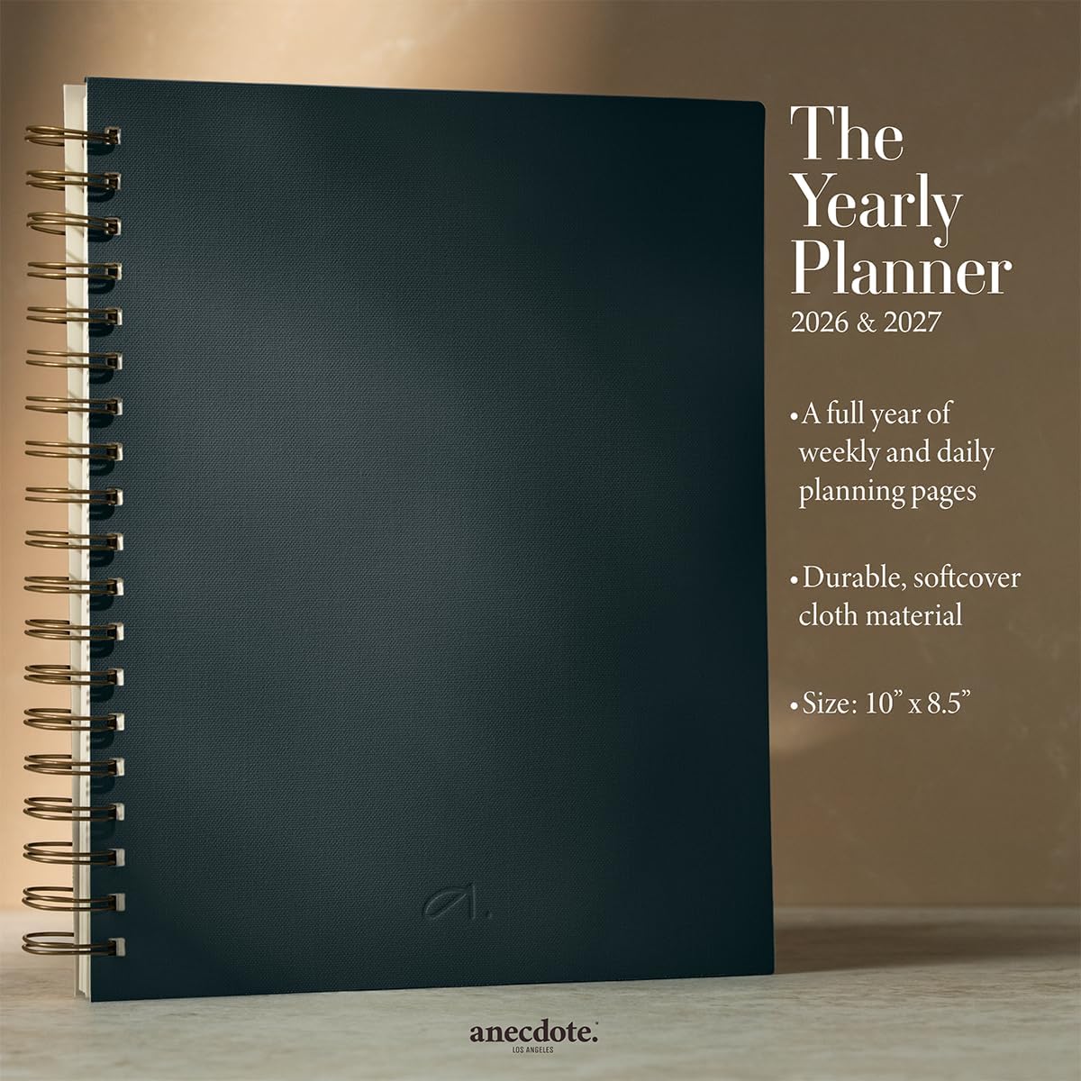 Anecdote Daily Planner w/ 2026-2027 Calendar | Start Anytime 26 Weeks Undated | 1 Page per Day | 8.5" x 5.2" | Hardcover To-Do List Organizer, Plan Your Success, Achieve Productivity Goals (Evergreen)
