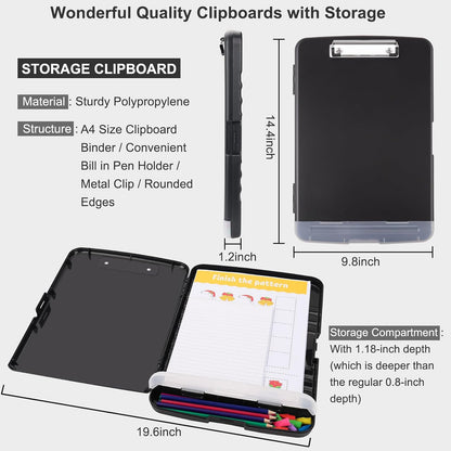 SFLHHDM Purple Clipboard, Clip Boards 8.5x11, Teacher Clipboards with Storage, Plastic Clipboard with Pen Holder, Clipboards Storage for Women Teachers Work, School & Office Supplies