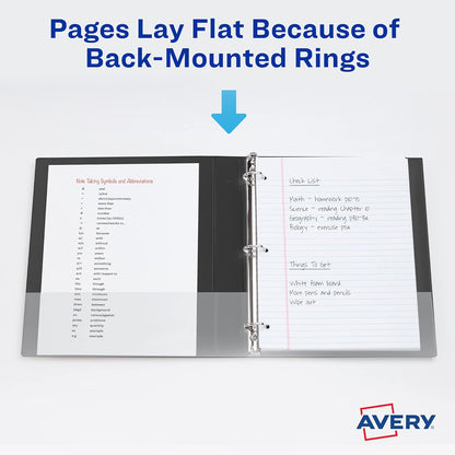 Avery Durable View 3 Ring Binders, 4 Inch Round Ring EZD, 780 Sheet Capacity, White, 4.5" Wide Spine, Holds 8-1/2" x 11" Paper, Great for Organizing Reports & Projects (2-Pack of 09801)