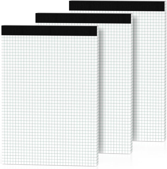3 Pack Graph Paper Pad 8.5 x 11 Quad Ruled Graph Pads 4x4, White Grid Paper Pad Letter Size 8.5 x 11-Inch, Micro-Perforated Graph Paper Notebook Square Math Paper Writing Pads for Office School