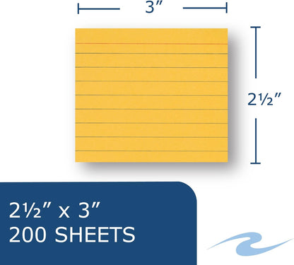 Roaring Spring Mini Index Cards 3"x2.5", 200 Count, 100# White Single Sided Ruled Paper, In Convent Tray Holder, Blank on Back (Pack of 1)
