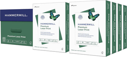 Hammermill Printer Paper, Premium Laser Print 32 lb, 8.5 x 11-8 Ream (4000 Sheets) - 98 Bright, Made in The USA, 104646C