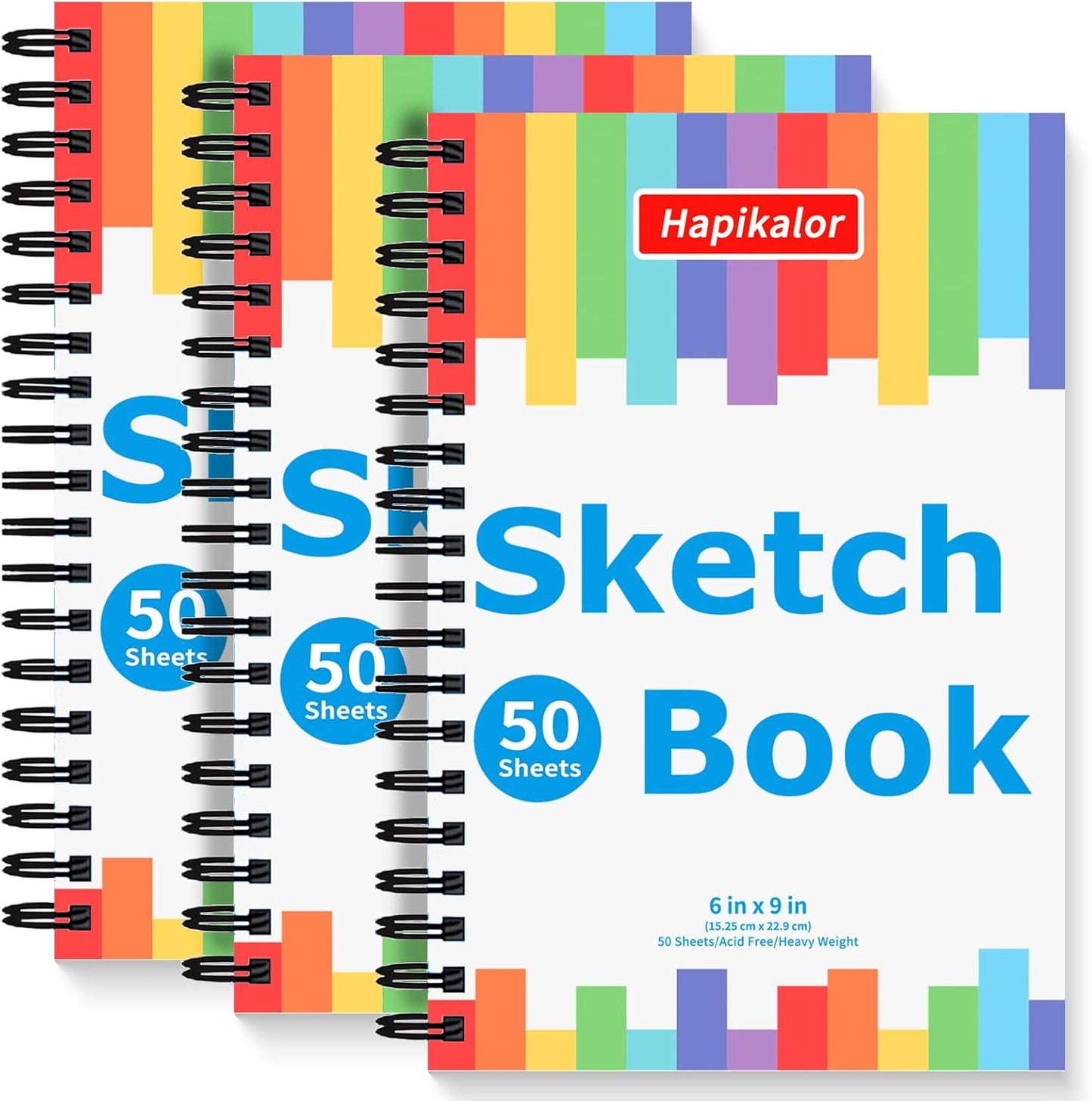 9" x 12" Sketch Book, 2-Pack 50 Sheets Spiral Bound Art Sketchbook, Acid Free Artist Drawing Book Paper, Art Supplies for Adults Kids, Craft Activities, Sketch Paper for Drawing Coloring Sketching