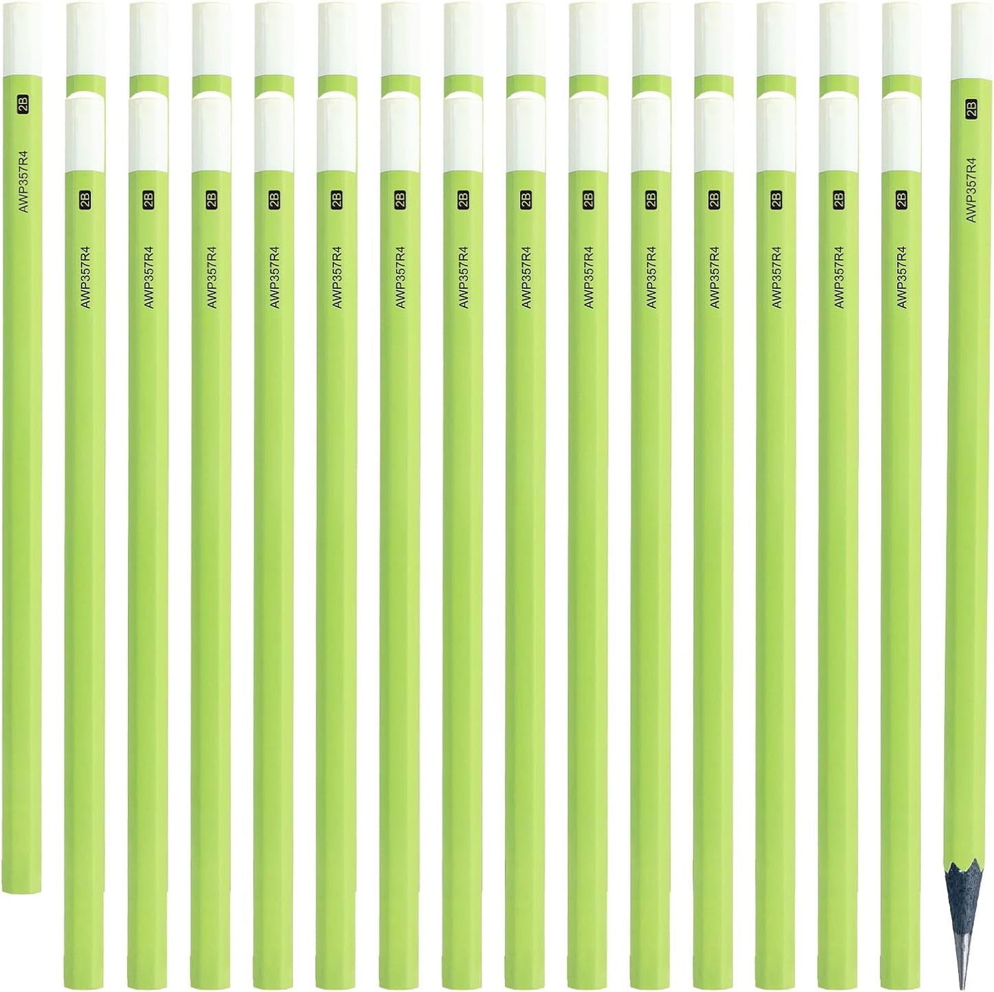 M&G Wood-Cased HB Pencils, 30 Count Green Barrel Black Wood, Hexagonal #2 HB Soft Bulk Pencils for School, Office, Unsharpened, No Eraser, Anti-Bite Tip, for Writing, Drawing & Sketching