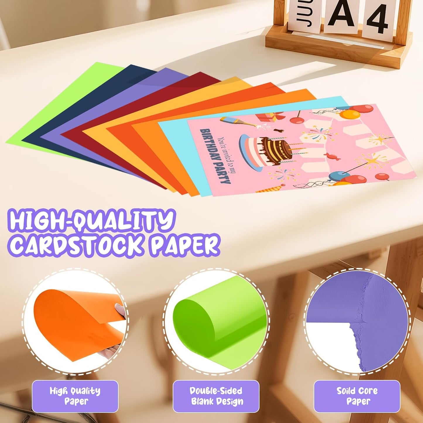 40 Sheets Cream Cardstock Paper 8.5 x 11, Ivory Cardstock Printer Paper 8.5x11, Off White Card Stock Paper 8.5 x 11, 200 GSM Construction Paper for DIY Cards, Greeting Cards, Wedding Invitations