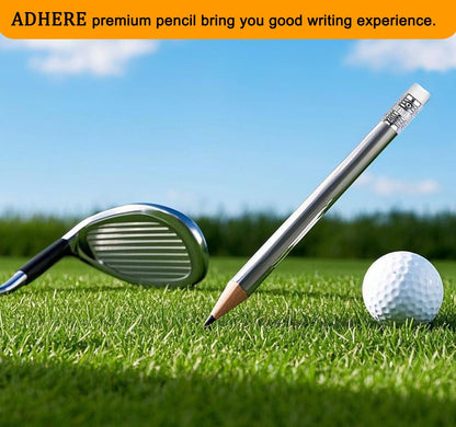Adhere 25pcs Golf Pencils with Eraser Pre sharpened Hexagon half Wooden Pencils Graphite 2B for Golf Event Scoring,Classroom,Wedding,Company Meetings,Pew, Pocket (Nature)