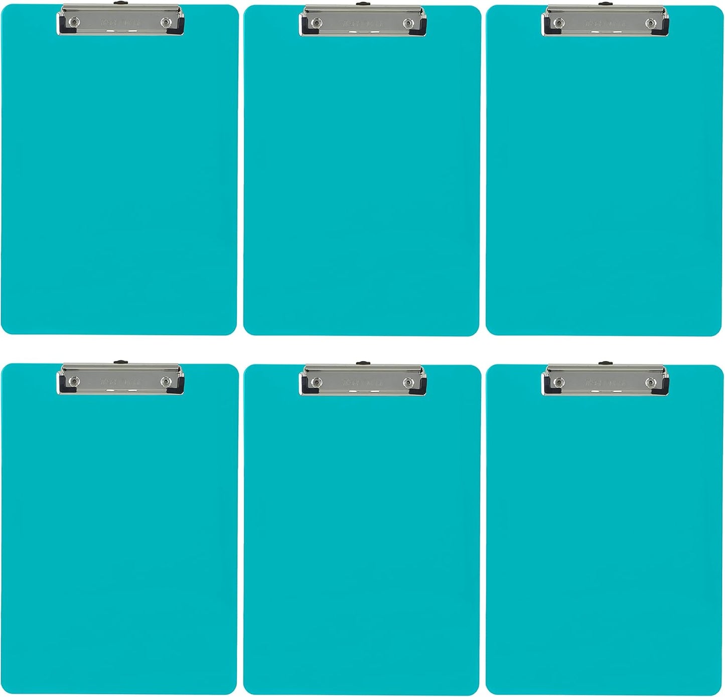 Trade Quest Plastic Clipboard Opaque Color Letter Size Low Profile Clip (Pack of 6) (Black)