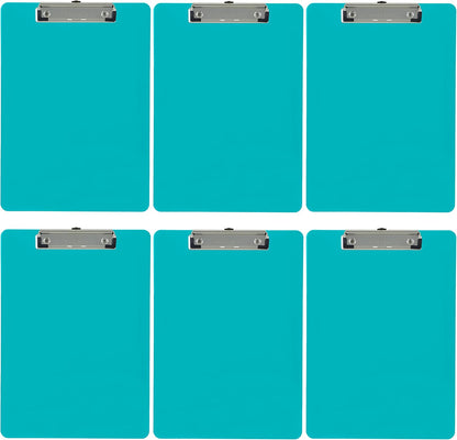 Trade Quest Plastic Clipboard Opaque Color Letter Size Low Profile Clip (Pack of 6) (Black)