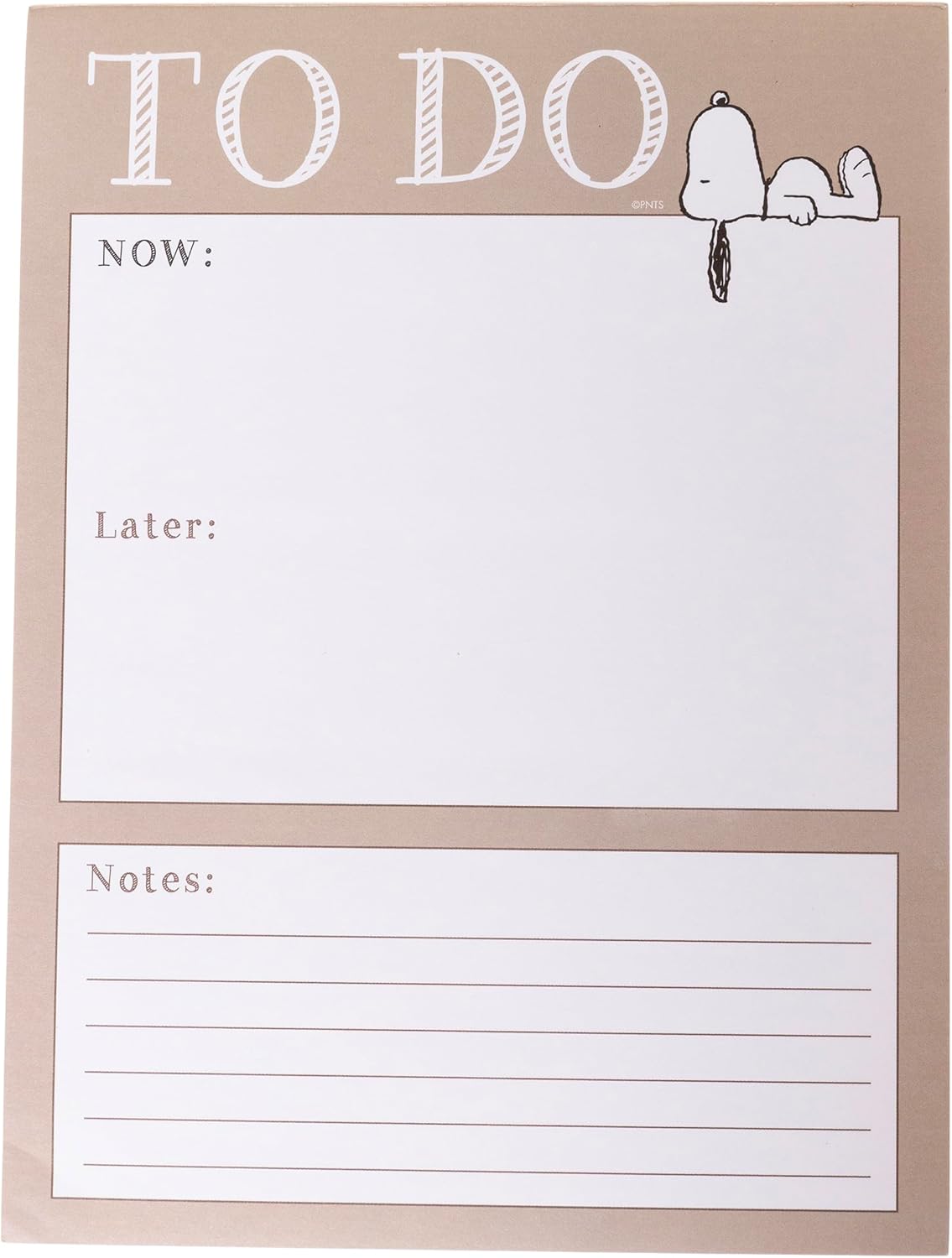Graphique Large Notepad, Brush Strokes – 6" x 8", Cute Notepad with 150 Tear-Off Sheets, Features the Word “Notes” on Every Page – Perfect for Note Taking, List Making, and More