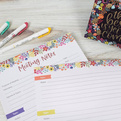 bloom daily planners Horizontal Weekly Tear-Off To Do List Planning Pad - Undated Notepad Organizer & Healthy Habit Tracker - 8.5” x 11” - Floral