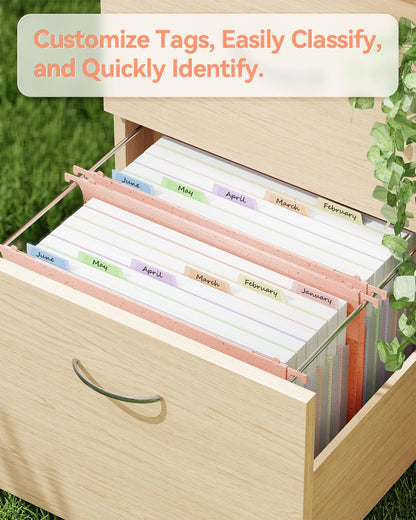 ANSOOK Wheat Straw Expandable Hanging File Folders Legal Size,7 Pockets 1.2" Accordion File Organizer,3 Pack Filing Cabinet Folders with Hooks,Large Capacity File Folder with Tabs,Hang File for Frame