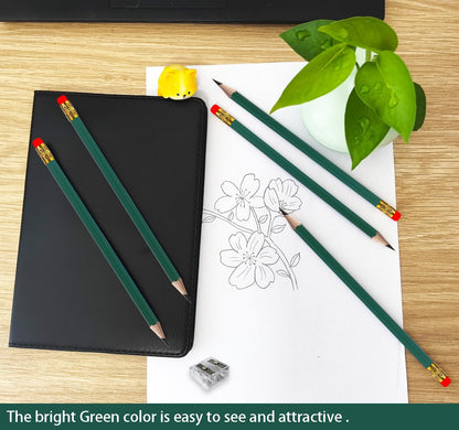 Adhere 25pcs Woodcase Pencils with Eraser Premium Pre-Sharpened Hexagon Graphite 2B pencils ideal for home, office writing including a Free Sharpener(Pink・25pcs)