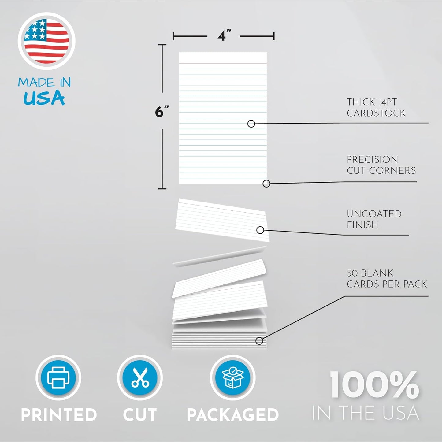 Home Advantage Vertically Ruled White Mini Index Cards, Note Cards (3x5)