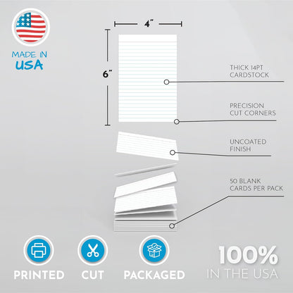 Home Advantage Vertically Ruled White Mini Index Cards, Note Cards (3x5)