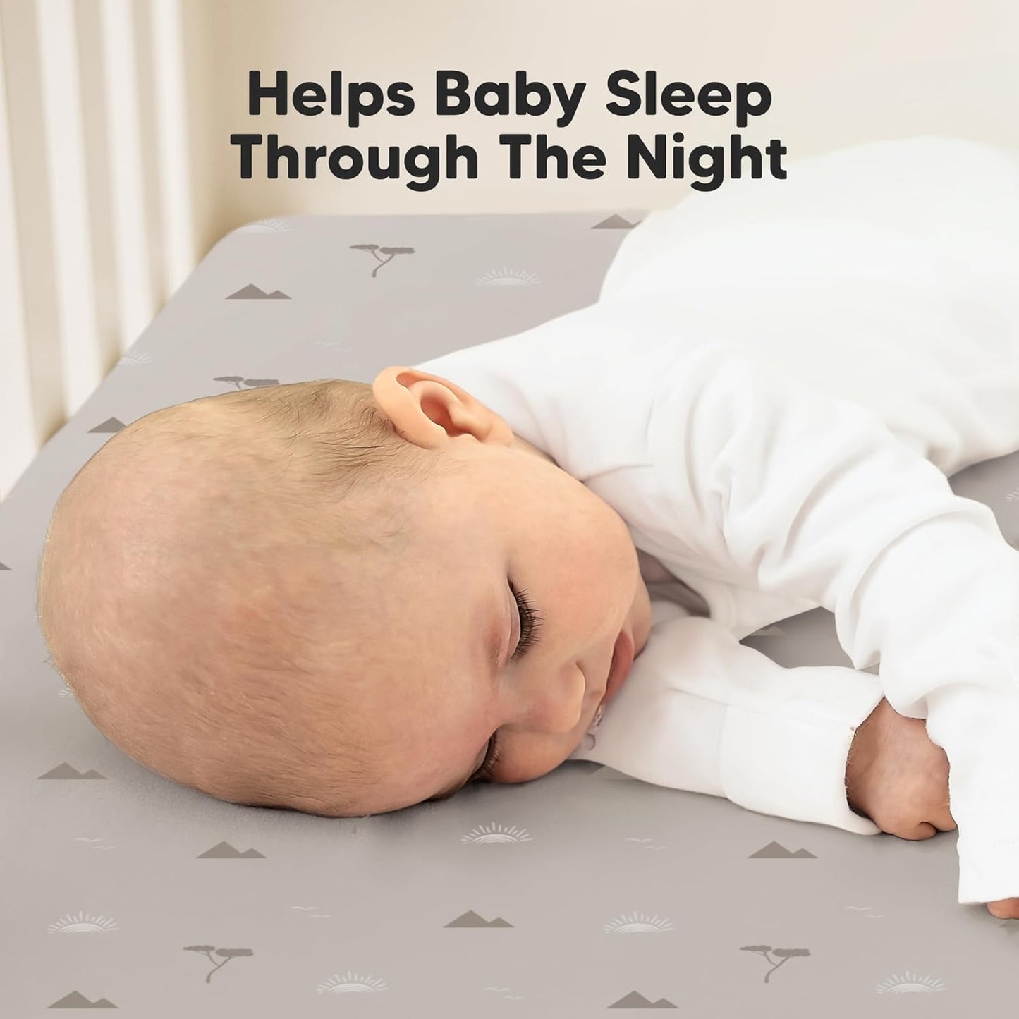 2-Pack Waterproof Crib Sheets for Boys, Girls - 52x28 Fitted Organic Cotton Baby Crib Sheets, Toddler Mattress Protector Cover, Washable, Soft & Durable Baby Bedding Essentials(Pine Grove)