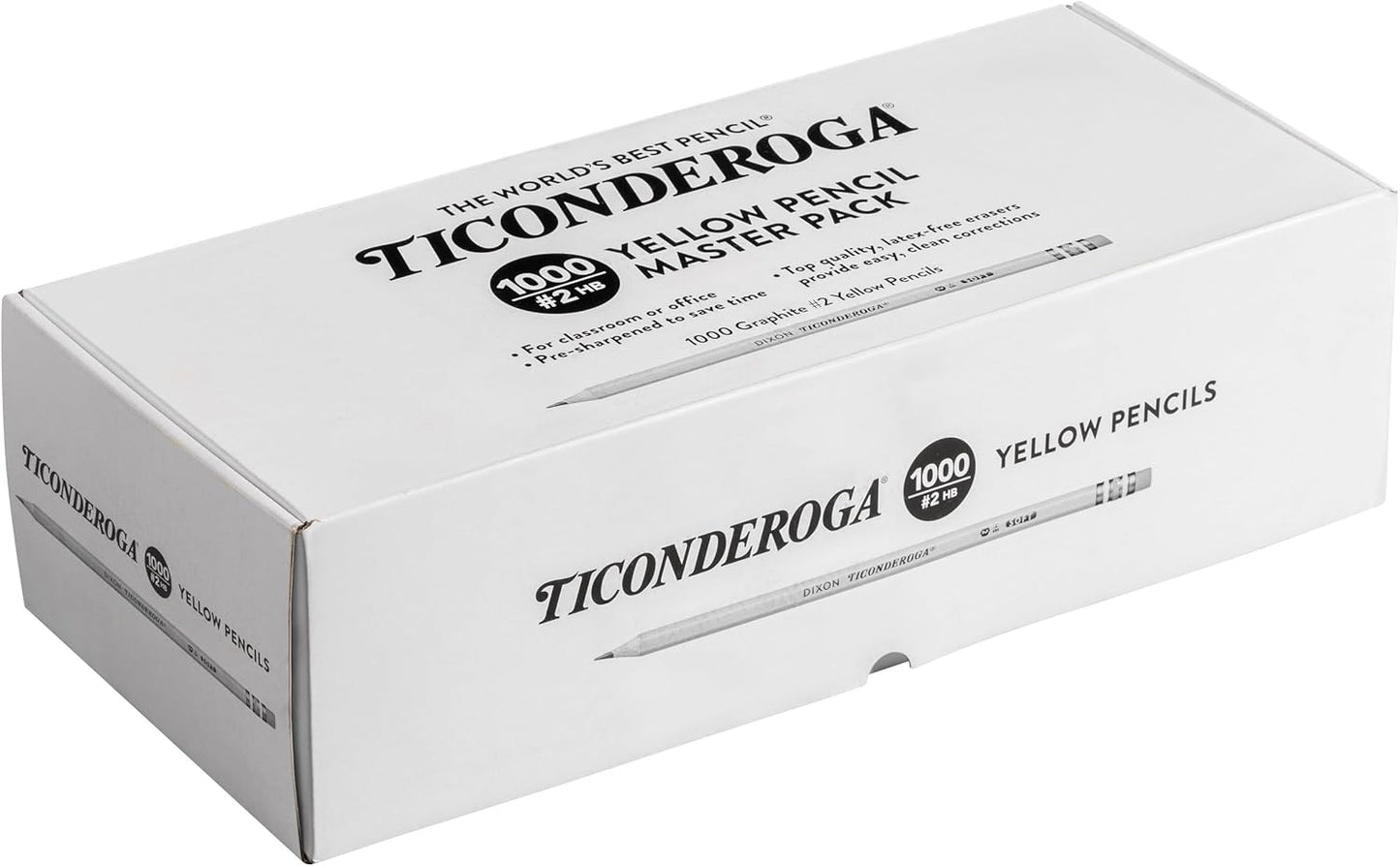 Ticonderoga Wood-Cased Pencils, Pre-Sharpened, 2 HB Soft, Yellow, 72 Count