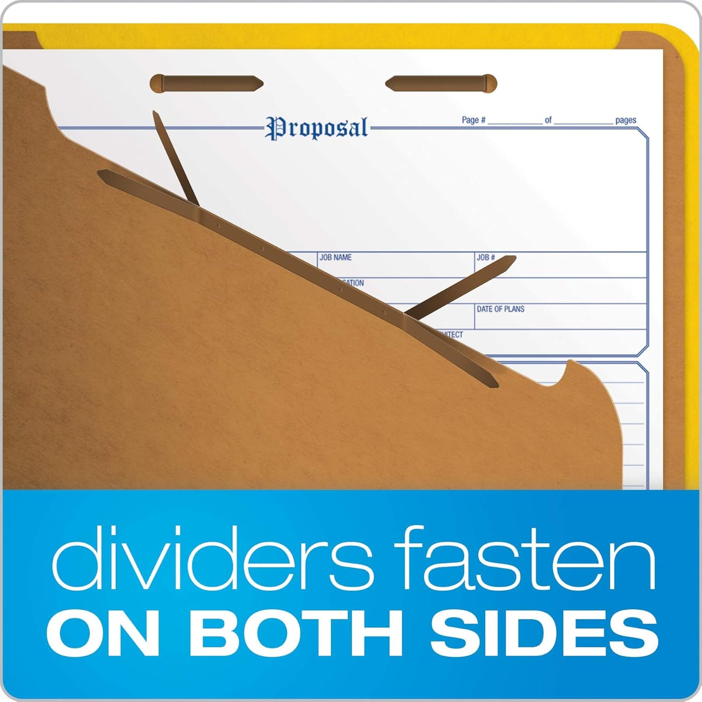 Pendaflex Recycled Classification File Folders, 3 Dividers, 2" Embedded Fasteners, 2/5 Tab Cut, Legal Size, Dark Blue, Box of 10 (29096)