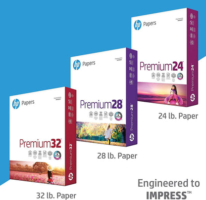 HP Printer Paper | 8.5 x 11 Paper | Premium 24 lb | 1 Ream - 500 Sheets | 100 Bright | Made in USA - FSC Certified | 112400R