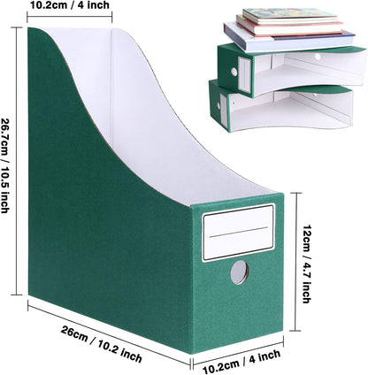 Magazine File Holder(6 Pack), Cardboard Magazine File Holder,Document Organizer,Desk File Organiser For School, Office, Home Magazine File Storage