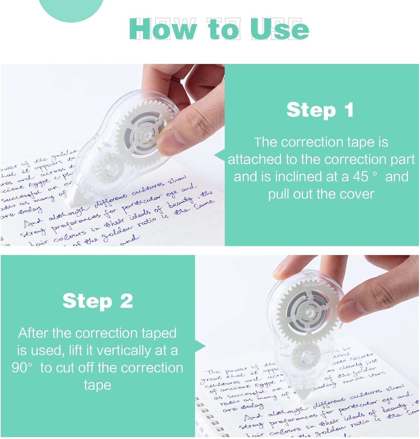 M&G White Correction Tape, Easy to use applicator for Instant Corrections, 39.37 Ft/Pack,for Office (6 Pack, 12M/472"x 0.2")