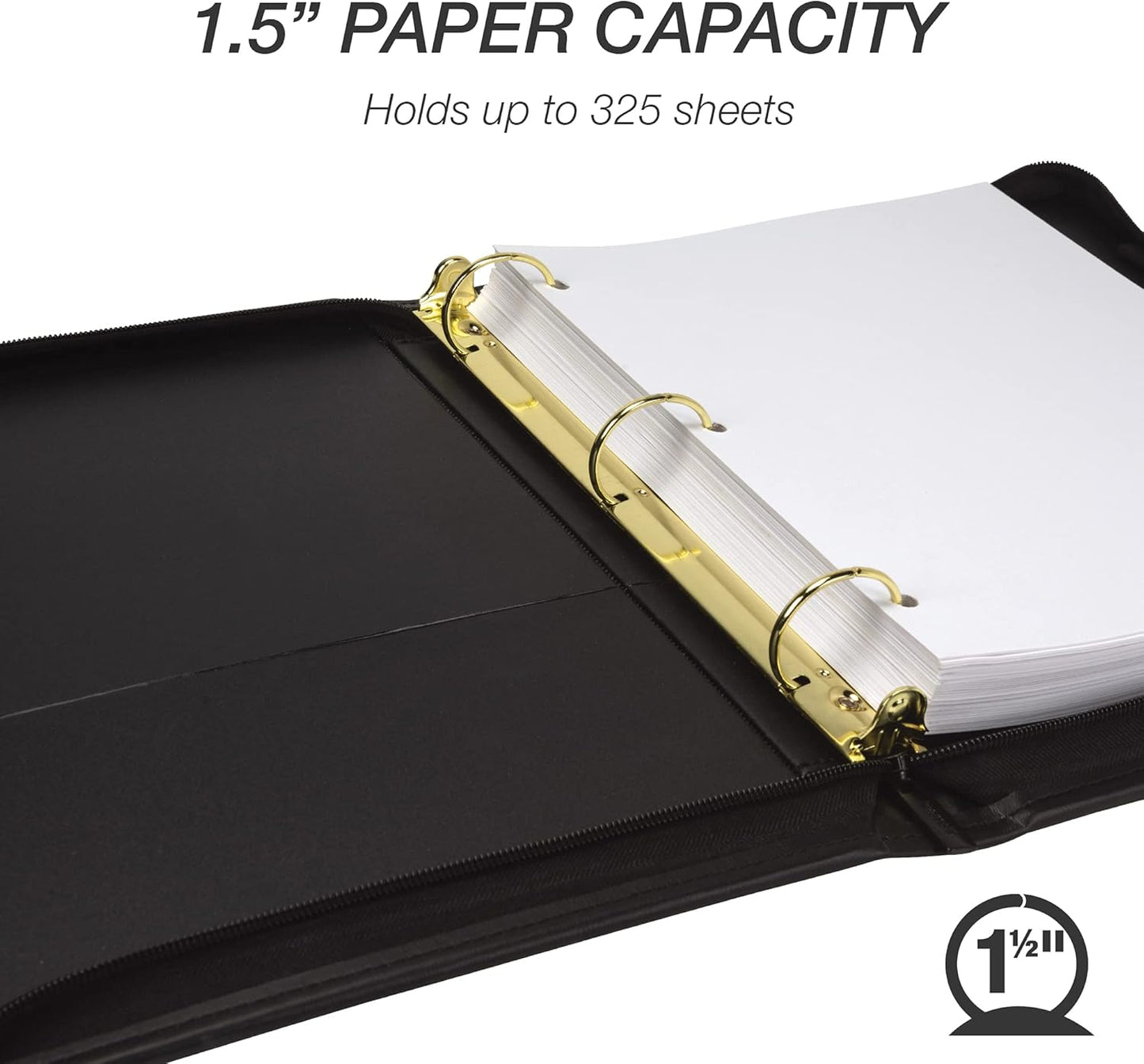 Samsill Classic Collection Leather 3 Ring Binder, Executive Presentation Portfolio, 0.5 Inch (Holds 100 Sheets), Brass Round Ring, Burgundy