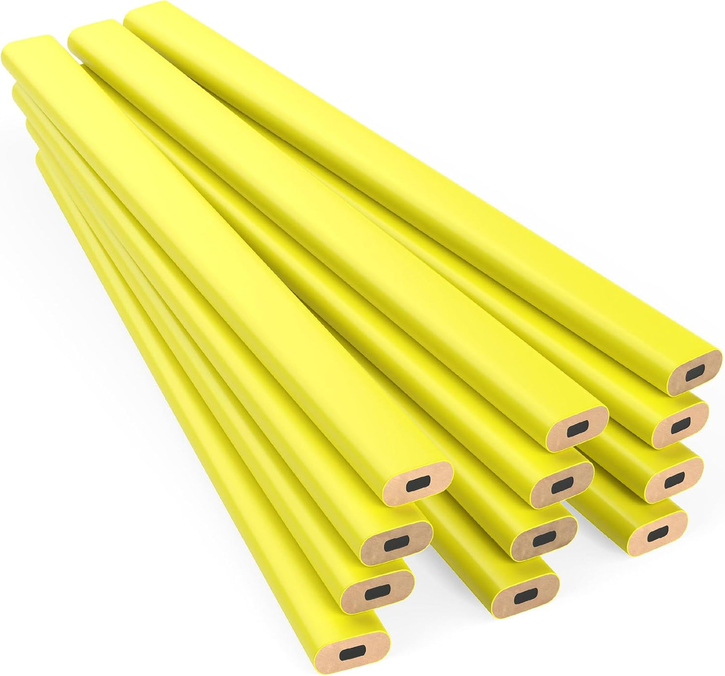 GRAPHITE Hard Lead Carpenter Pencils Bulk - (1) Pack of 12 Pieces Lumber Wooden Pencil #2 (HB) - Red