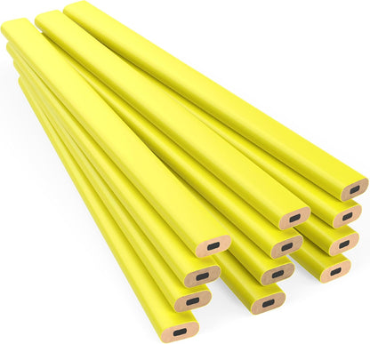GRAPHITE Hard Lead Carpenter Pencils Bulk - (1) Pack of 12 Pieces Lumber Wooden Pencil #2 (HB) - Red